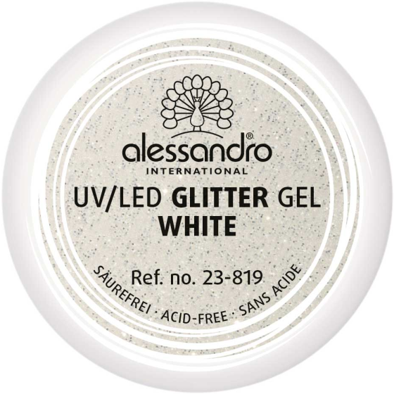 alessandro UV GLITTER GEL - FINE White  5g / 4,58ml / 016 fl.oz